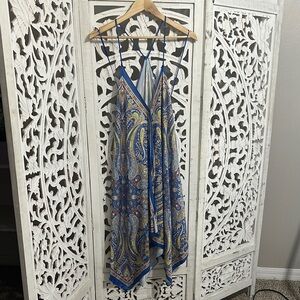 Zara Blue and White Halter Jumpsuit Resort Wear